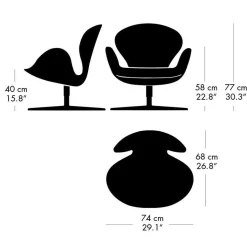 Fritz Hansen Der Schwan™/ Swan™ Sessel Leder| Sessel