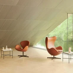 Fritz Hansen Der Schwan™/ Swan™ Sessel Leder Gestell Braun Bronze| Sessel