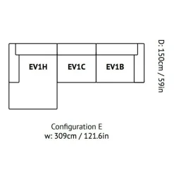 &Tradition Develius 3-Sitzer Sofa Chaiselongue links| Sofas