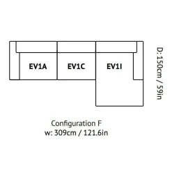 Sofas^&Tradition Develius 3-Sitzer Sofa Chaiselongue rechts