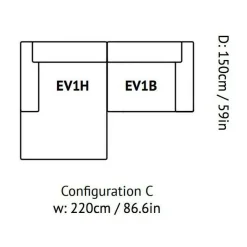 &Tradition Develius 2-Sitzer Sofa mit Chaiselongue links| Sofas
