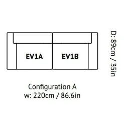 Sofas^&Tradition Develius 2-Sitzer Sofa 220x70x89cm