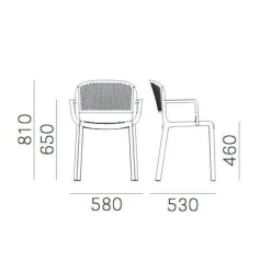 Pedrali Dome 266 Gartenarmlehnstuhl| Stühle