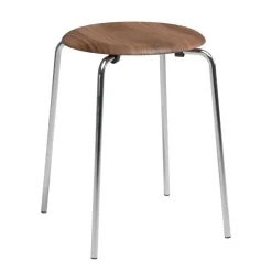 Hocker^Fritz Hansen DOT™ Hocker Furnier Gestell Stahl verchromt