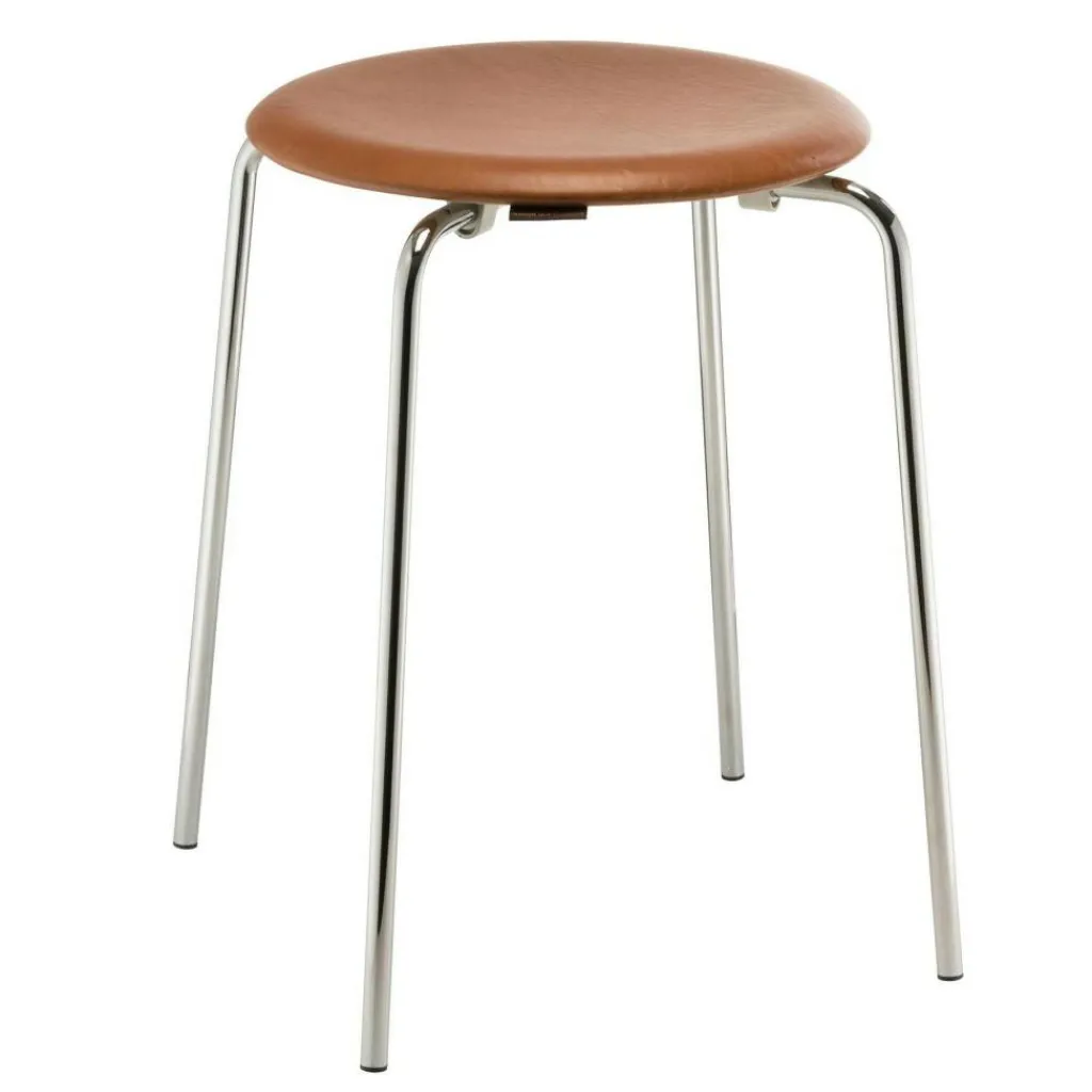 Hocker^Fritz Hansen DOT™ Hocker Leder Gestell Stahl verchromt