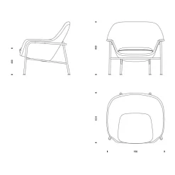 Sessel^Normann Copenhagen Drape Lounge Chair niedrig Gestell schwarz