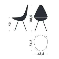 Fritz Hansen Drop™ Stuhl Gestell verchromt| Stühle