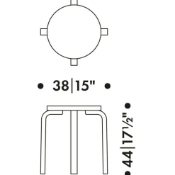Artek E60 Hocker Gestell gebeizt| Hocker