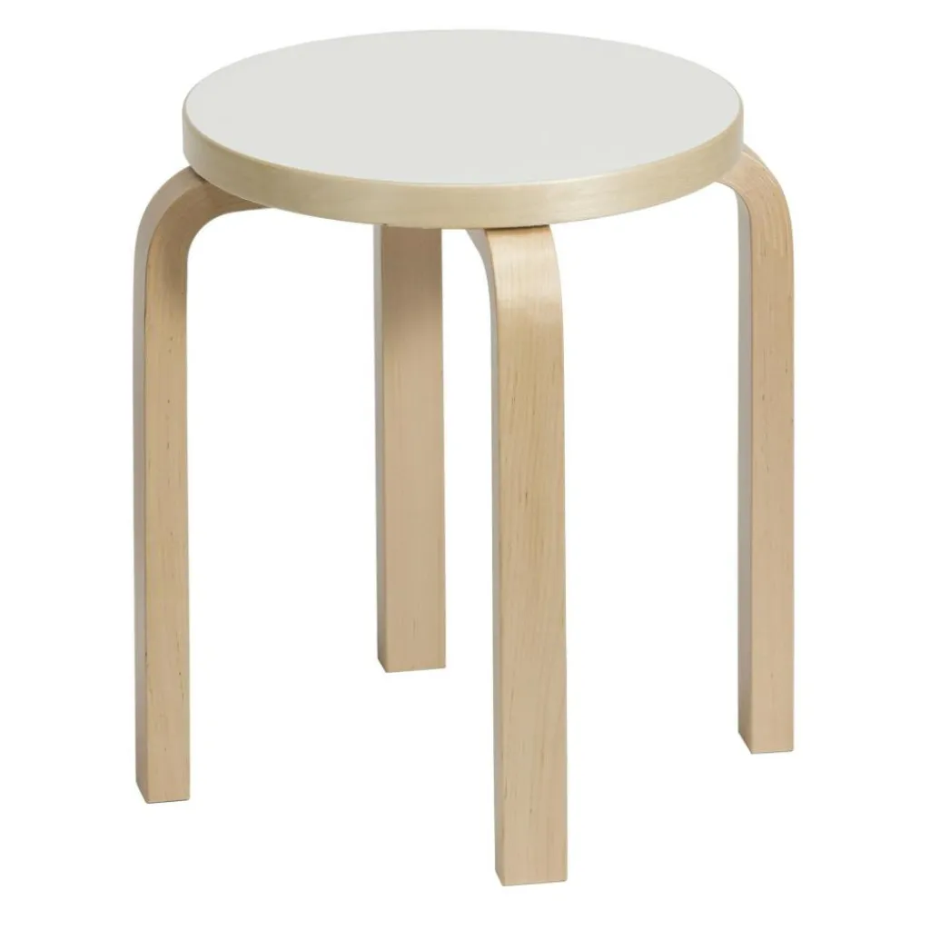 Hocker^Artek E60 Hocker Gestell klar lackiert