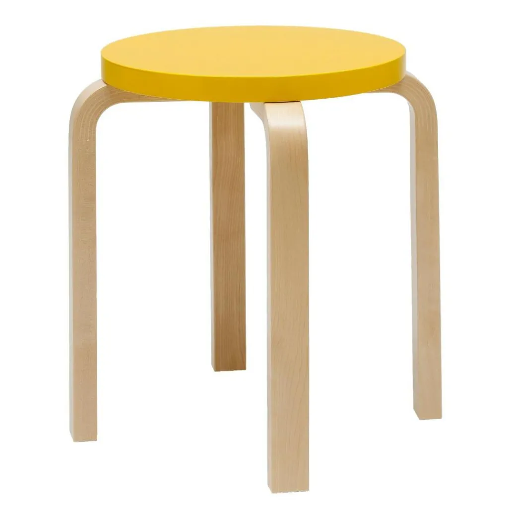 Hocker^Artek E60 Hocker Gestell klar lackiert