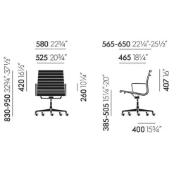 Vitra EA 117 Alu Chair Bürostuhl Leder Gestell verchromt| Bürostühle