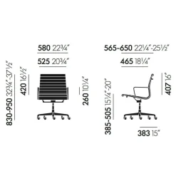 Vitra EA 117 Alu Chair Bürostuhl poliert Leder| Bürostühle