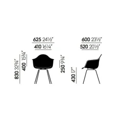 Vitra Eames Fiberglass Armchair DAX Gestell weiß| Stühle