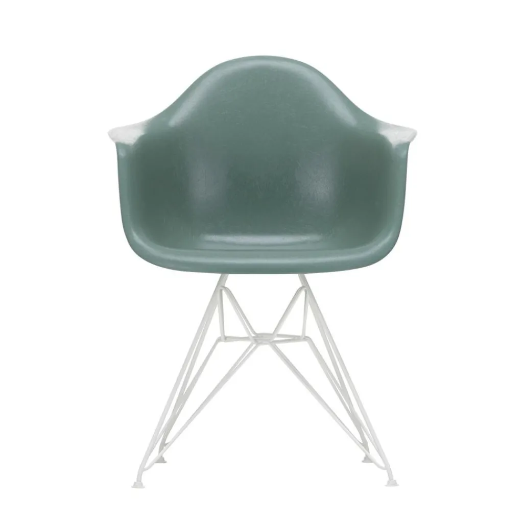 Stühle^Vitra Eames Fiberglass Armchair DAR Gestell weiß