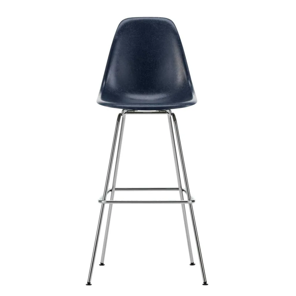 Barhocker^Vitra Eames Fiberglass Barstuhl hoch verchromt