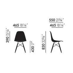 Stühle^Vitra Eames Fiberglass Side Chair DSW Ahorn schwarz