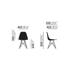 Vitra Eames Fiberglass Side Chair DSR schwarz| Stühle