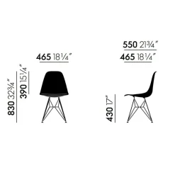 Vitra Eames Plastic Side Chair DSR RE Gestell zitrone| Stühle
