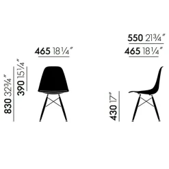 Stühle^Vitra Eames Plastic Side Chair DSW Ahorn schwarz