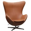 Sessel^Fritz Hansen Egg/ Das Ei™ Loungesessel Leder Gestell Braun Bronze