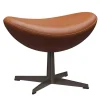 Hocker^Fritz Hansen Egg/Das Ei™ Fußhocker Leder Gestell Braun Bronze