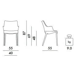 Stühle^Kartell Eleganza Nia Armlehnstuhl Missoni