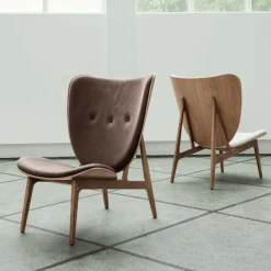 Sessel^NORR 11 Elephant Lounge Sessel Leder Gestell geräucherte Eiche