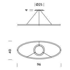 Pendelleuchten^Nemo Ellisse Minor Downlight LED Pendelleuchte