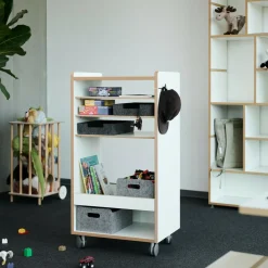 Container|Container^Tojo Fahrbar Rollwagen mit Fächern dreifach