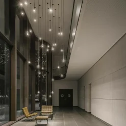 Pendelleuchten^GRAU Falling Sun LED Einbau-Pendelleuchte Kabel 600cm