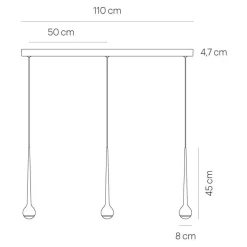 Pendelleuchten^GRAU Falling Trace Trio LED Pendelleuchte