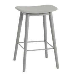 Barhocker^Muuto Fiber Barhocker mit Holzgestell 65cm