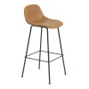 Barhocker^Muuto Fiber Barhocker mit Rückenlehne 75cm Leder