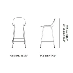 Barhocker^Muuto Fiber Barhocker mit Rückenlehne 65cm