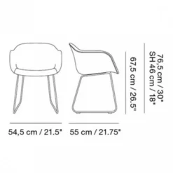 Muuto Fiber Chair Armlehnstuhl mit Kufengestell| Stühle