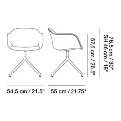 Muuto Fiber Chair Drehstuhl gepolstert| Stühle