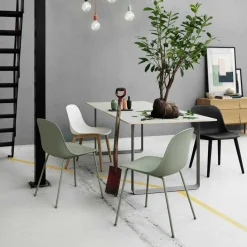 Muuto Fiber Chair Stuhl mit Rohrgestell Recycelt| Stühle