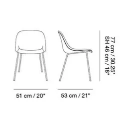 Muuto Fiber Chair Stuhl mit Rohrgestell Recycelt| Stühle