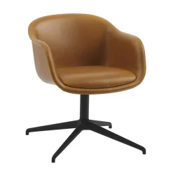 Muuto Fiber Conference Drehstuhl gepolstert Leder| Stühle