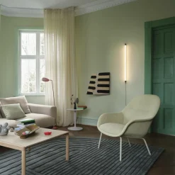 Stühle^Muuto Fiber Lounge Armchair gepolstert mit Rohrgestell
