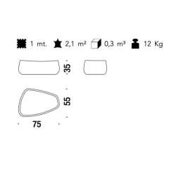 Moroso Fjord Hocker/ Pouf 75x55x35cm| Poufs