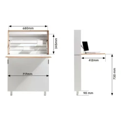Tische|Sekretäre^Müller Small Living Flatmate Wandsekretär mit Birkenkante
