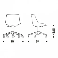 Bürostühle^MDF Italia Flow Bürostuhl mit Sternfuß & Rollen