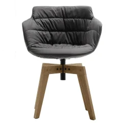 Stühle^MDF Italia Flow Slim Armlehnstuhl Eiche gepolstert