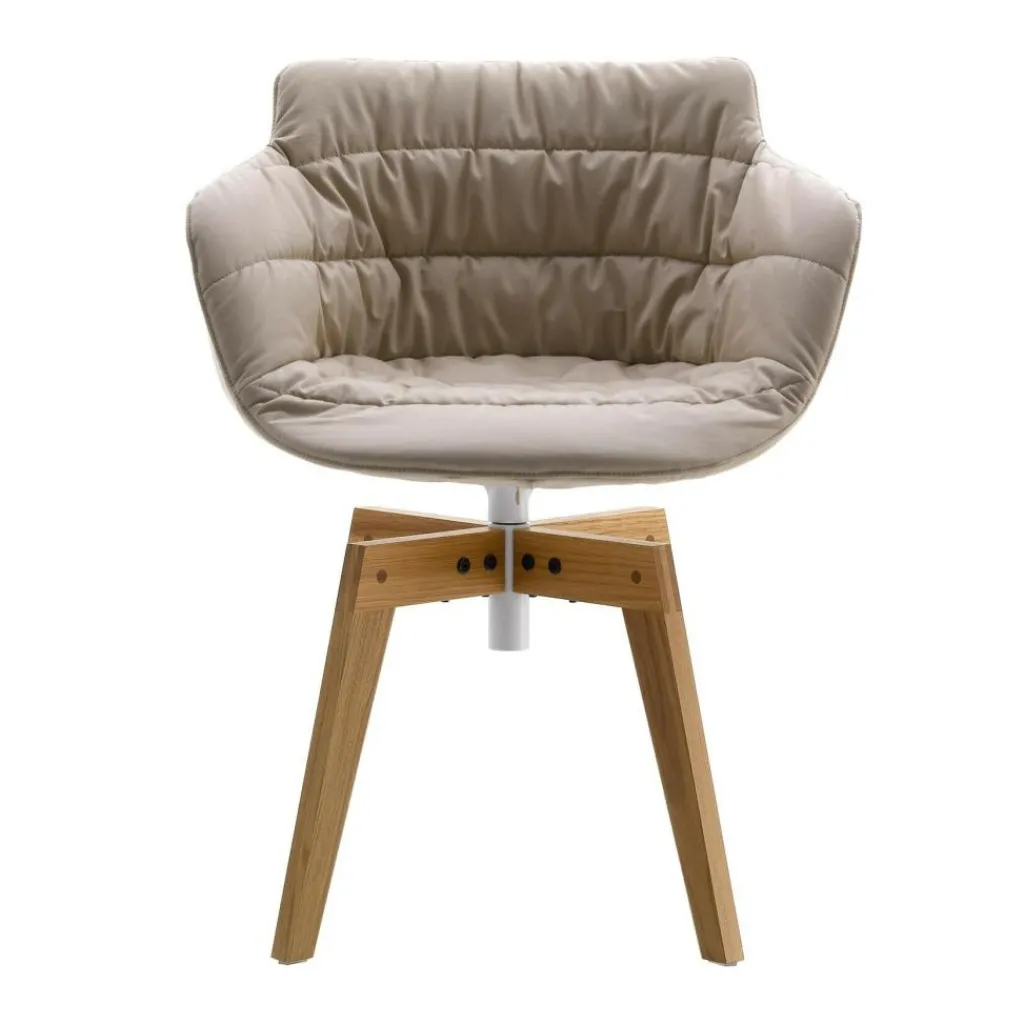 Stühle^MDF Italia Flow Slim Armlehnstuhl Eiche gepolstert