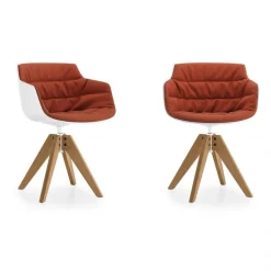 Stühle^MDF Italia Flow Slim Armlehnstuhl Gestell Eiche VN gepolstert