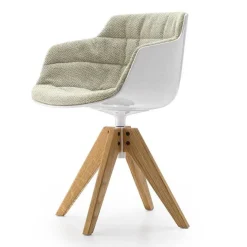 Stühle^MDF Italia Flow Slim Armlehnstuhl Gestell Eiche VN gepolstert