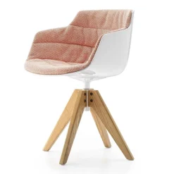 Stühle^MDF Italia Flow Slim Armlehnstuhl Gestell Eiche VN gepolstert