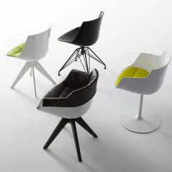 MDF Italia Flow Slim Armlehnstuhl Vierfußgestell VN Stahl| Stühle