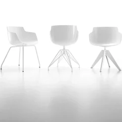 MDF Italia Flow Slim Armlehnstuhl Vierfußgestell VN Stahl| Stühle